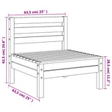 Garden Sofas Armless 2 pcs Wax Brown Solid Wood Pine 838002