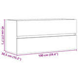 Sink Cabinet Artisan Oak 100x38.5x45 cm Engineered Wood 856253