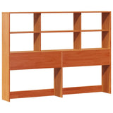 Bookcase Bed without Mattress Wax Brown 150x200 cm King Size Solid Wood Pine 3322986