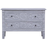 Sideboard Grey wash finish Solid Mahogany wood 90x30x60 cm 283851