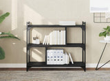 Bookcase 3-Tier Black 76x32x88 cm Engineered Wood 833930