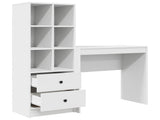 Desk with Drawer with Shelf with Storage 2 pcs White 3337313