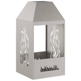 Fire Pit Brown 50 x 50 x 100 cm Weather Steel 858991