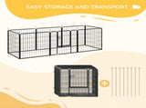 8 Panels Heavy Duty Puppy Playpen, for Small and Medium Dogs, Indoor and Outdoor Use - Black T3398P349717