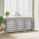 Radiator Cover Concrete Grey 205x21.5x83.5 cm Engineered Wood 852720