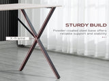 120 cm Rectangular Bar Table for 4 People, Modern Kitchen Table with Wood Effect Tabletop, Steel T3398P341423