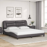 Bed Frame with LED without Mattress "Hvar" Grey 180x200 cm 3213951