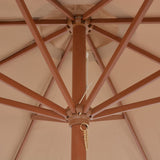 Garden Parasol with Wooden Pole 300 cm Taupe 44496
