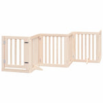 Dog Gate with Door Foldable 15 Panels 750 cm Poplar Wood 3155643