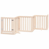 Dog Gate with Door Foldable 15 Panels 750 cm Poplar Wood 3155643