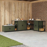 Kitchen Storage HATTEM Olive Green 30 x 50 x 92 cm Steel 874978