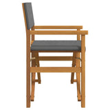 Folding Director's Chairs 2 pcs Grey Solid Wood Teak 4008513