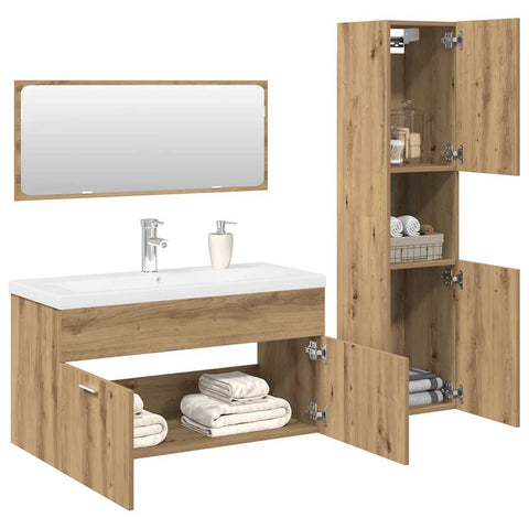 ZNTS 4 Piece Bathroom Furniture Set Artisan Oak Engineered Wood 3328916