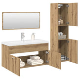 4 Piece Bathroom Furniture Set Artisan Oak Engineered Wood 3328916