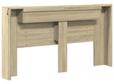 Storage Headboard with LED Sonoma Oak Engineered Wood 3418664