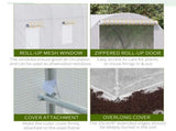 3.5 x 2 x 2 m Polytunnel Greenhouse, Walk-in Green House for Garden with Mesh Windows, Galvanised T3398P310902