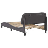 Bed Frame with LED without Mattress "Hvar" Grey 100x200 cm 3213916