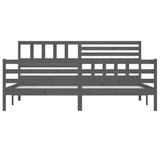 Bed Frame Grey Solid pine wood Double Durable Bed Frame 3101110