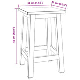 Stool Natural 30 x 30 x 47 cm Mahogany Wood 42012390