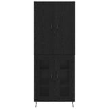 Highboard 2 pcs Black Oak Engineered Wood and Glass 3403167