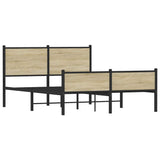 Metal Bed Frame without Mattress Sonoma Oak 137x190 cm 4007903