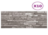 Wall Panels 10 pcs Dark Grey 100 x 50 cm EPS Foam 42046095