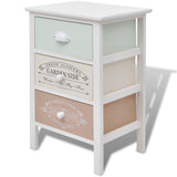 French Storage Cabinet 3 Drawers Wood 242876