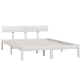 Bed Frame without Mattress White Solid Wood 140x200 cm 810148
