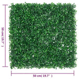 Artificial Shrub Leaf Fence 24 pcs Green 50x50 cm 366635