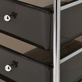 ZNTS 4-Drawer Mobile Storage Trolley Black Plastic 320398