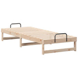 Bed Frame Brown 90 x 210 cm Solid Pine Wood 873160