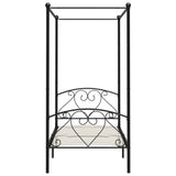 Bed Frame Black Metal Double Durable Bed Frame Rectangular 284435