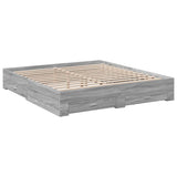Bed Frame with Drawers without Mattress Grey Sonoma 200x200 cm 3280361
