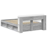 Bed Frame with Storage Grey Sonoma 140 x 190 cm Engineered Wood 3433378