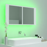 LED Bathroom Mirror Cabinet White 90x12x45 cm Acrylic 804972