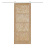 Sliding Door Manual Natural and white 83 x 202 cm 3333252