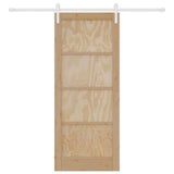 Sliding Door Manual Natural and white 83 x 202 cm 3333252