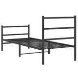 Metal Bed Frame without Mattress with Footboard Black 75x190cm 355373