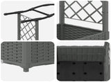 Raised Bed with Trellis and Roof Light Grey 125 x 40 x 138 cm 42032578