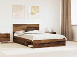Bed Frame with Headboard Old Wood 120 x 190 cm Solid Pine Wood 3411044