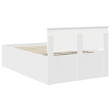 Bed Frame with Headboard White 135 x 190 cm Engineered Wood 3408585