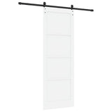 Sliding Door White and Black 83 x 232 cm Solid Pine Wood 3445410