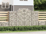 Arched Gabion Baskets 3 pcs 200x30x160/180 cm Galvanised Iron 3146174