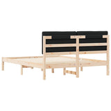 Bed Frame with Upholstered Headboard Black 160 x 200 cm 878036