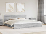 Bed Frame Grey Sonoma 200 x 200 cm Solid Pine Wood 3409314