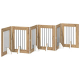 Dog Gate with Stands 6 pcs Artisan Oak 60 x 80 cm 892108