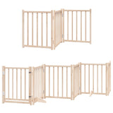 Dog Gate with Door Foldable 12 Panels 600 cm Poplar Wood 3155698