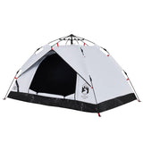 ZNTS Camping Tent Dome 3-Person White Blackout Fabric Quick Release 4004196