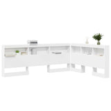 Storage Headboard with Shelf White 140 cm Engineered Wood 3335541
