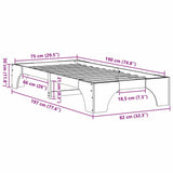 Bed Frame Natural 75 x 190 cm Solid Pine Wood 872971